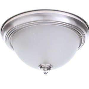 13 in. 2-Light Brushed Nickel Flush Mount